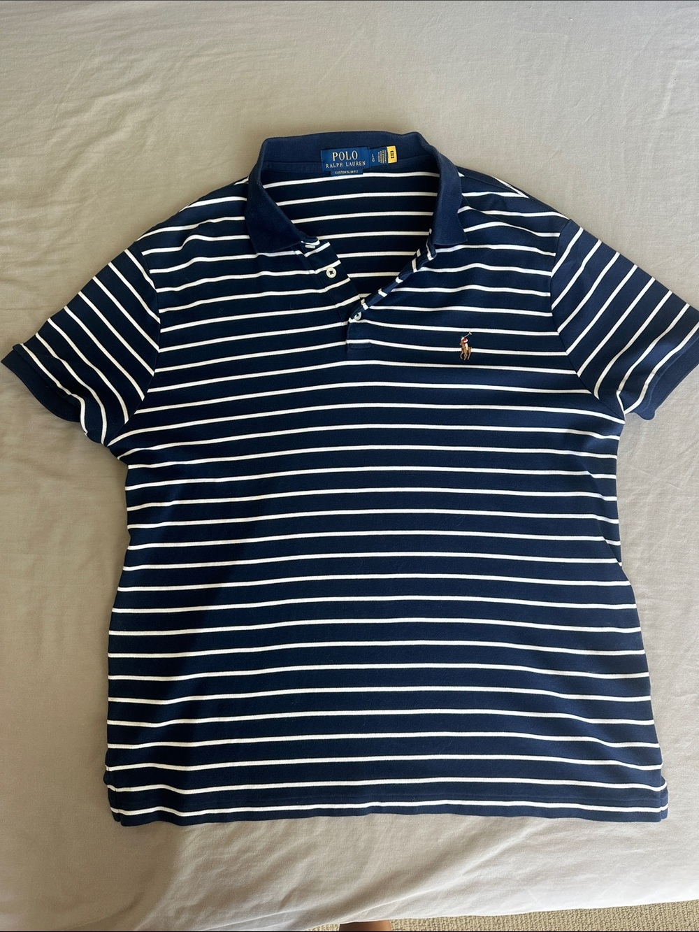 Polo by Ralph Lauren Navy and White Striped Men’s Polo